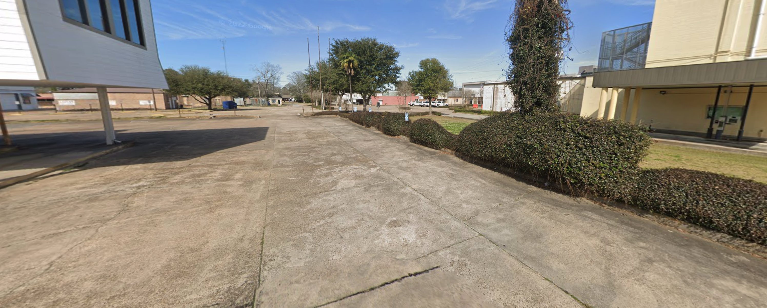 Aerial parking map showing parking area and drop-off zone